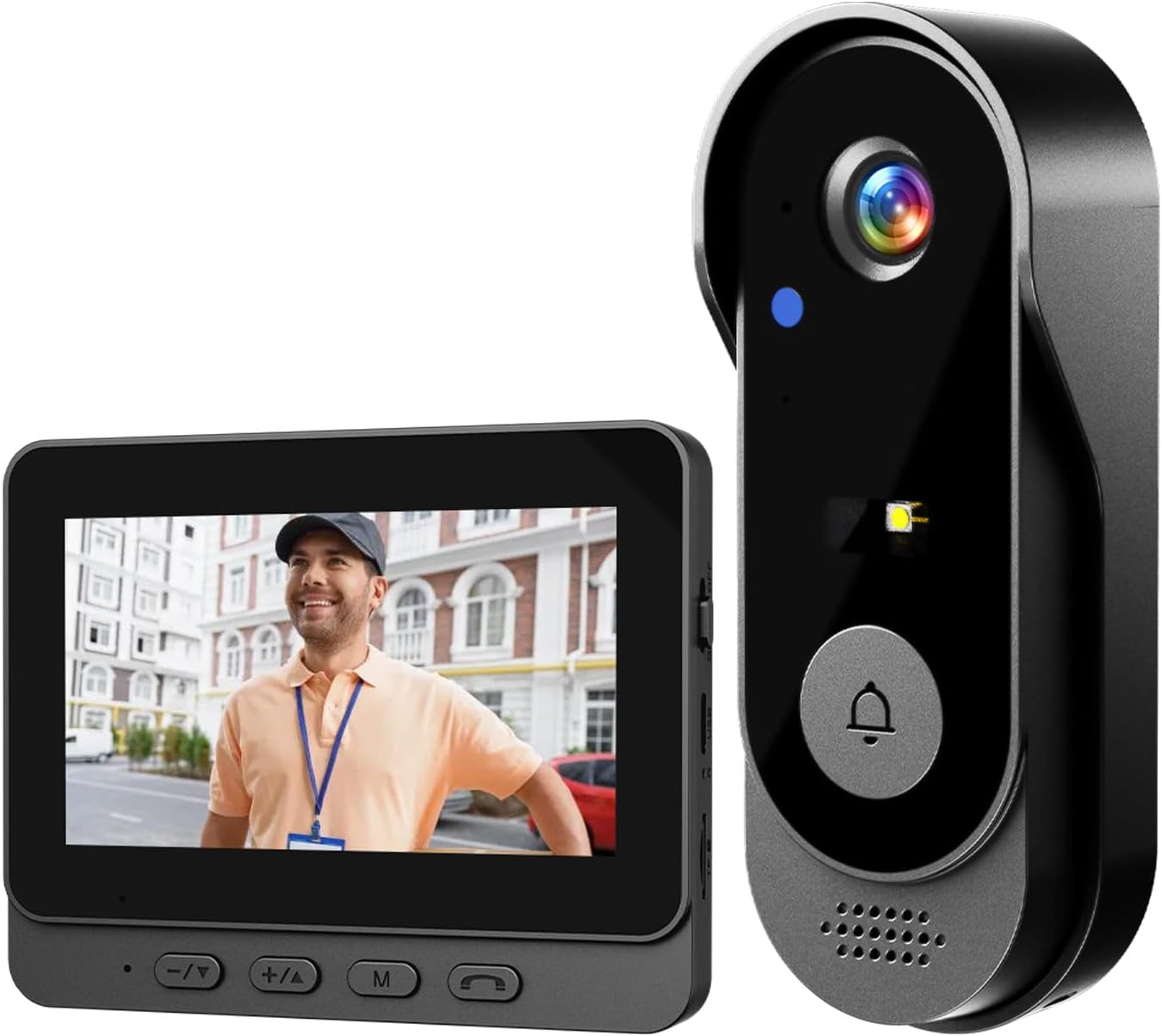 KEPEAK Doorbell Camera Wireless, Video Doorbell with 2.4G Module Connection, No Network and APP Required, Video Call, Two-Way Audio, Night Vision, IP66 Waterproof