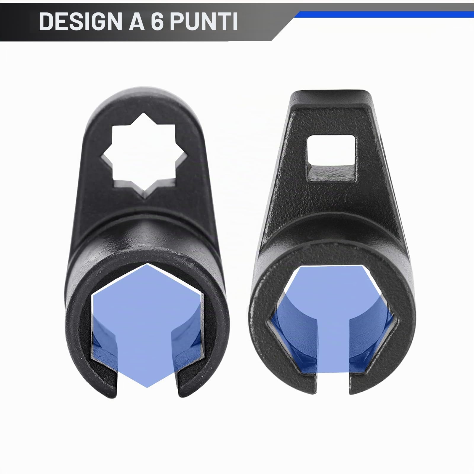 FreeTec 7 Pezzi Set di Chiave Sonda Lambda, 22mm 27mm 29mm Bussole Sensori di Ossigeno O2, 1/2" 3/8" Set Chiave per Smontare Sonda Lambda delle Auto
