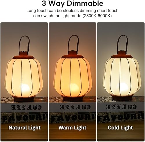 Miniatura 4 de Lámpara de mesa recargable inalámbrica, luz LED para exteriores, funciona con batería de 4000 mAh, 3 lámparas de escritorio táctiles de atenuación