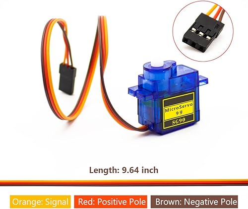 Miniatura 4 de Paquete de 10 servomotores SG90 9G micro servo para robot RC helicóptero, avión, barco, juguetes de control remoto, servo para proyecto Arduino, azul