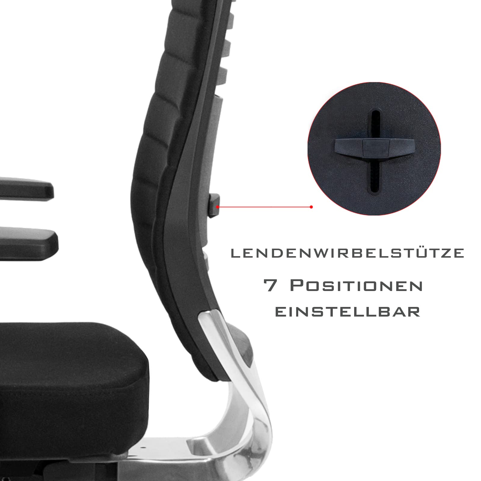 VERSEE Ergonomischer Bürostuhl Chefsessel V1301 aus Stoff in Schwarz mit Verstellbarer Kopfstütze - Für Büro und Home-Office - 150 kg belastbar