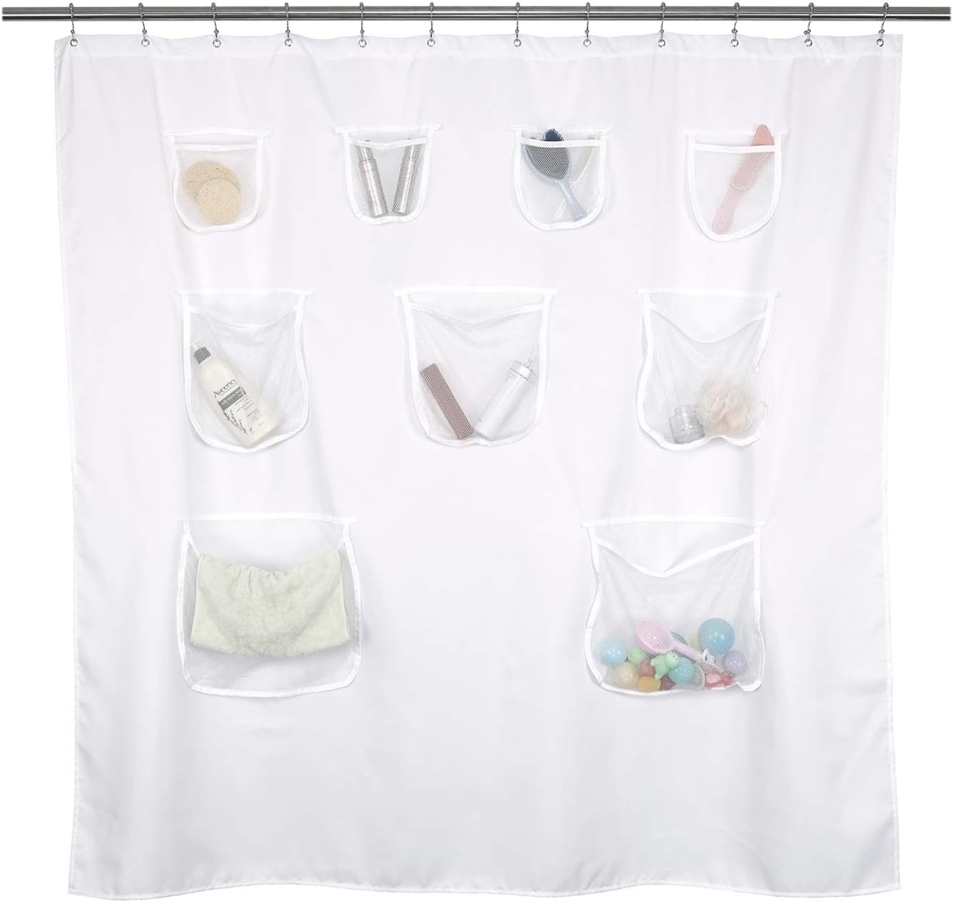 Mrs Awesome Short Fabric Shower Curtain or Liner with 9