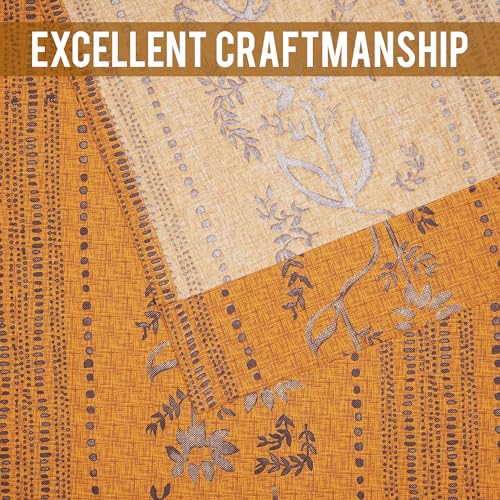 Image of Story@Home Cotton Curtain | Window Curtains 5 Feet Long Set of 2 | Abstract Printed | Bohemian Curtain | Room Darkening Curtains for Living Room | (116 x 152 cm, Mustard Yellow & Brown)