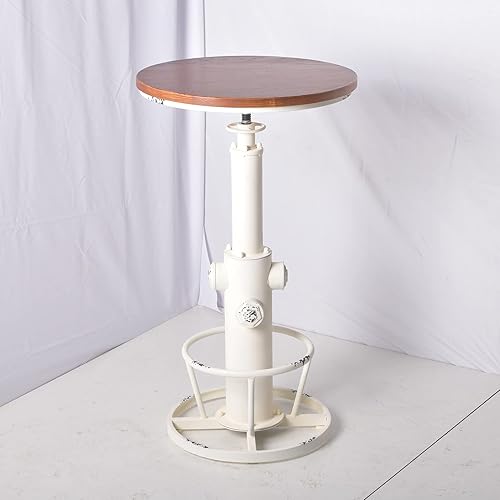 Miniatura 3 de Topower Mesa de bar industrial de 38.58-48.43 pulgadas, ajustable para cocina, comedor, café, bistró, color blanco antiguo Azul antiguo,Verde