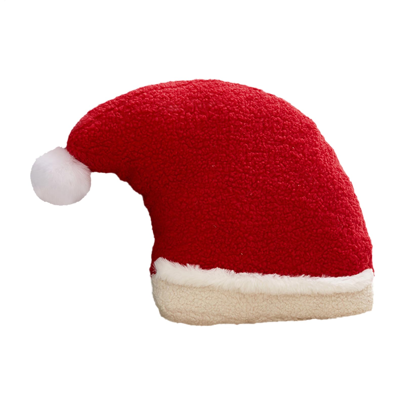 Coussin de Noël bonnet de Père Noël en peluche douce pour décoration de canapé de salon