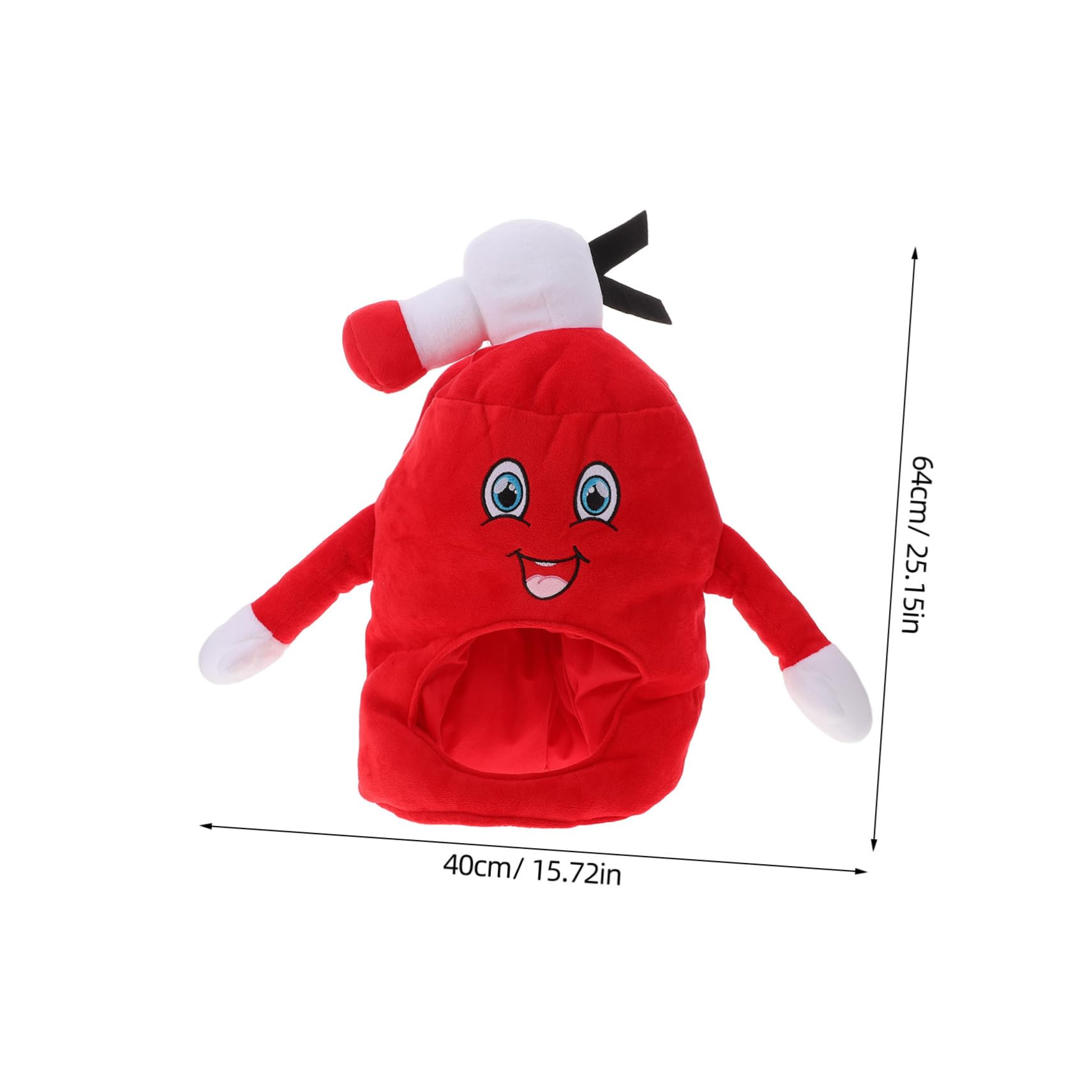 ifundom Fire Extinguisher Helmet Child Size Plush Firefighter Hat Halloween Party Accessory Polyester Safety Headwear