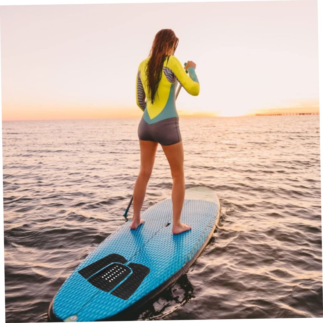 Tabla de surf Grip Pad antideslizante EVA Skimboard cola Surf Tracción Mat con agujero 3PCS tablas de surf