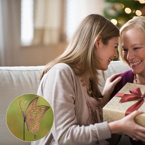 Miniatura 5 de Estacas de jardín de mariposa decorativas de metal para patio, mariposa para mujeres, adornos de mamá, decoración grande para exteriores, patio,