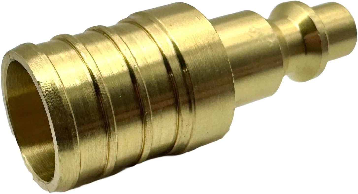 (2 Pack) Brass 1/2” PEX to Air Plug Connector I/M Style Industrial Fitting, Adapter Air Compressor Quick Connect, Rust and Corrosion Resistant (3/4" PEX X Air Plug, 2, Count)