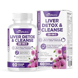 28-in-1 Liver Cleanse Detox & Repair Fatty Liver Formula – Milk Thistle Silymarin, Artichoke Extract, Dandelion & Apple Cider Vinegar – Liver Health Supplement Support Pills – Vegan Capsules