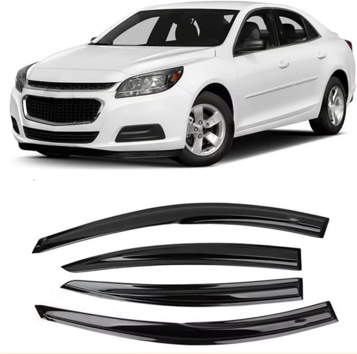 nwsplmy Wind Deflectors for Malibu XL 2012-2016, Rain Guards Window Visors, 4-Piece, Protects Against Fading & Cracks