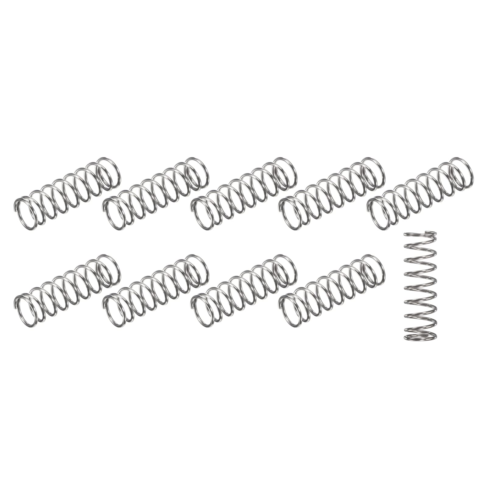 METALLIXITY Compression Springs (0.4x5mm OD,25mm Free Length) 30Pcs, 304 Stainless Steel Extension Spring - for Shop Home Repairs, DIY Projects, Silver Tone — Amazon image 10