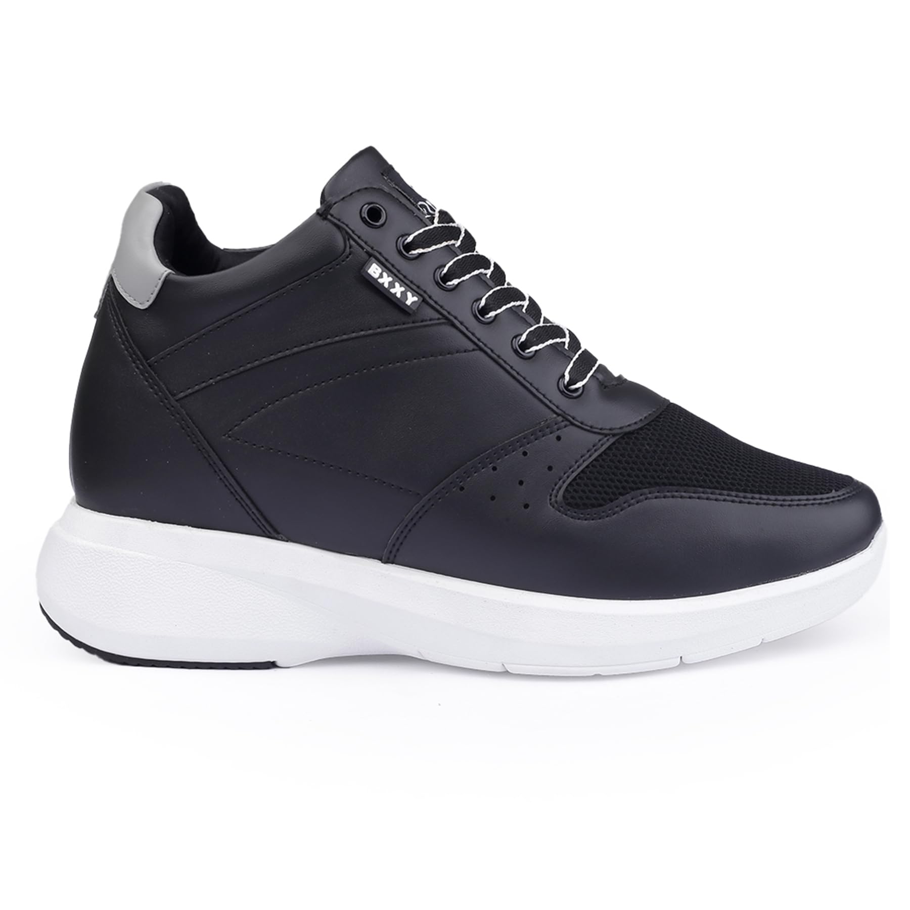 BXXY Mens 3.5 Inch Hidden Height Increasing Faux Leather Black-White Casual Sneaker Laceup Outdoor Shoes.- 7 UK (B0CYXWZ3H3) Amazon Price History, Amazon Price Tracker