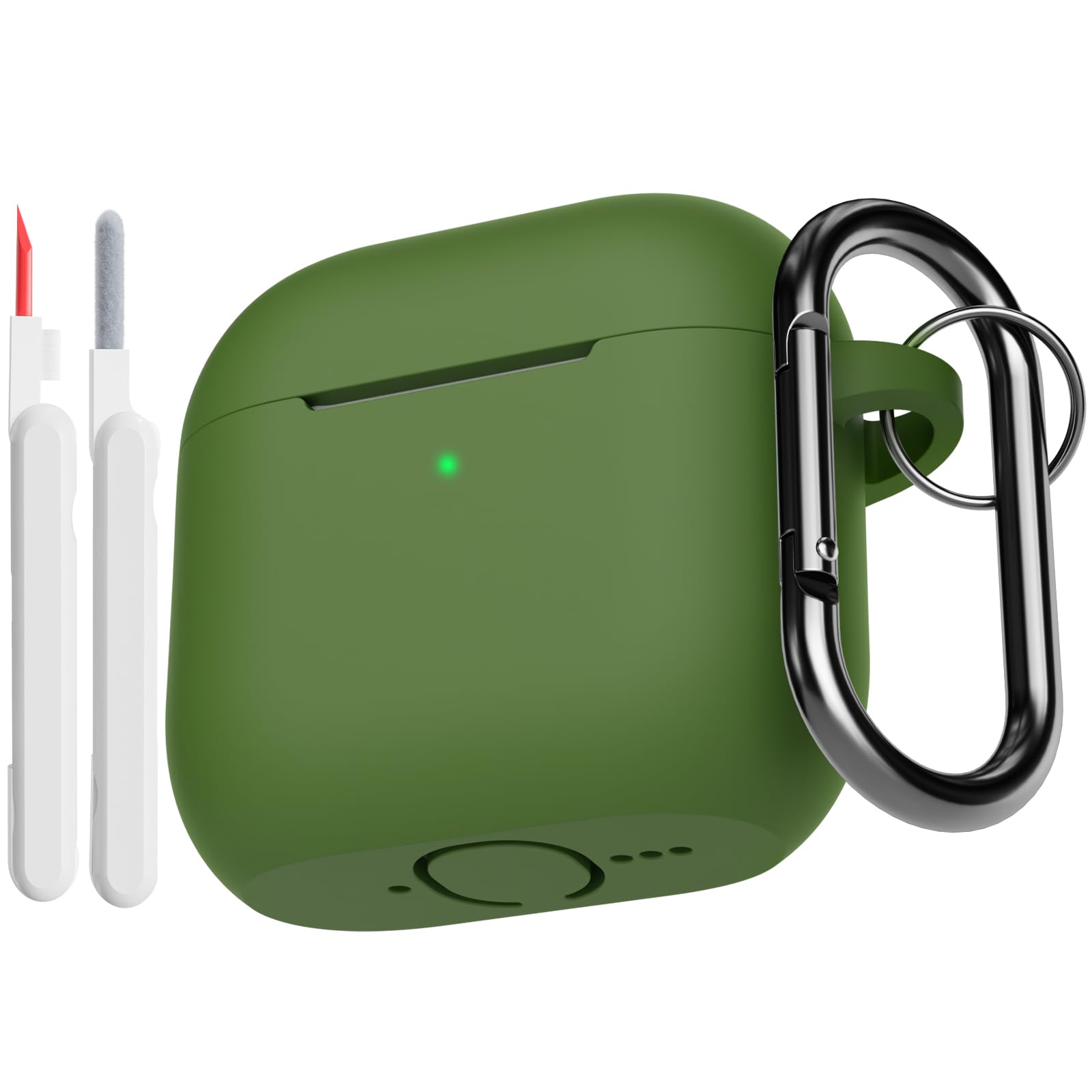 KOKOKA Funda de Silicona Compatible con AirPods Pro 3.ª Generación con Kit de Limpiador, Anti-rasguños, Anti-Polvo, Funda Case Silicona para AirPods Pro 3 con Mosquetón, LED Frontal Visible, Negro — view 55