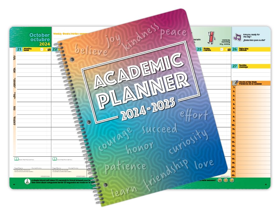 Dated Elementary Student Planner 2024-2025 Academic School Year, Large (8.5' by 11') Matrix Style Datebook with Classic Elementary Matrix Cover
