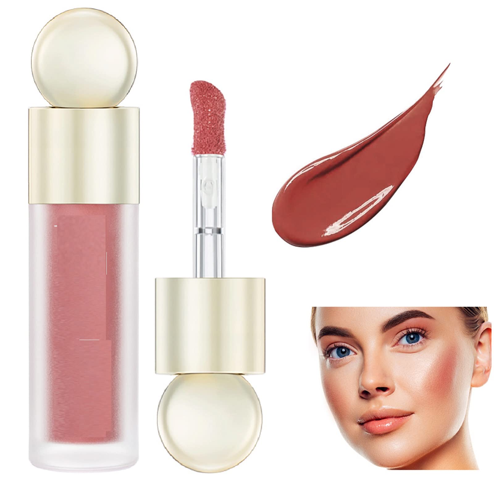 Colorete líquido para Mejillas,Líquido Blush Colorete,Colorete líquido en Crema,Rubor líquido,Maquillaje de Colorete líquido Mate,Colorete Crema ligero,para Rostro,Ojos,Labios,Todo Tipo de Piel(04#)