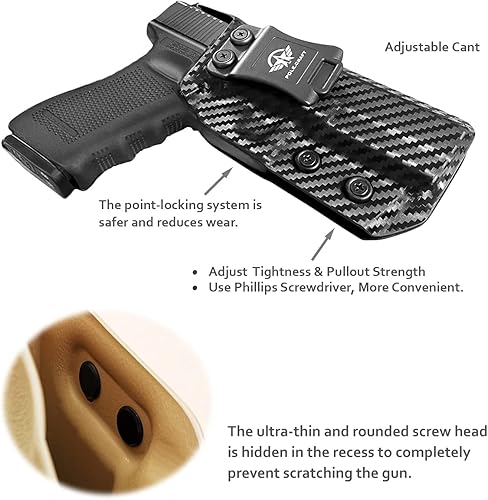 Miniatura 4 de Funda G17 IWB Kydex con ajuste personalizado Glock 17 (Gen 1-5)  Glock 22 Glock 31 (Gen 3-4) Pistola  Interior de la cintura oculta  Adj. Retención