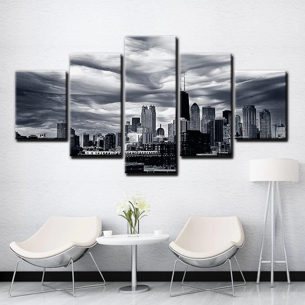 Tableaux Abstraits Moderne Chicago avec impression haute définition sur toile