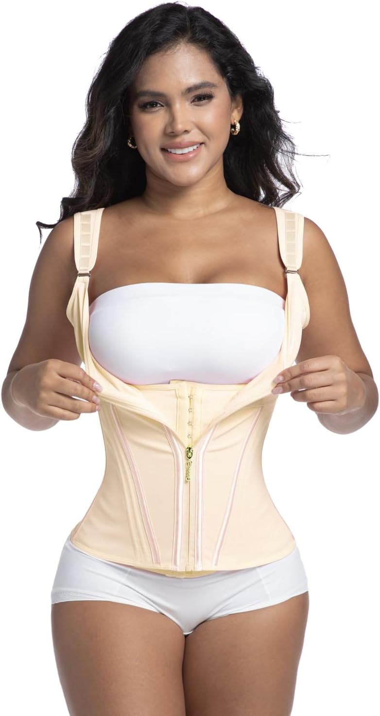 waist trainer with bra, Tummy Control Sports Girdle, Workout Body Shaper with Adjustable Shoulder Strap - Image 5