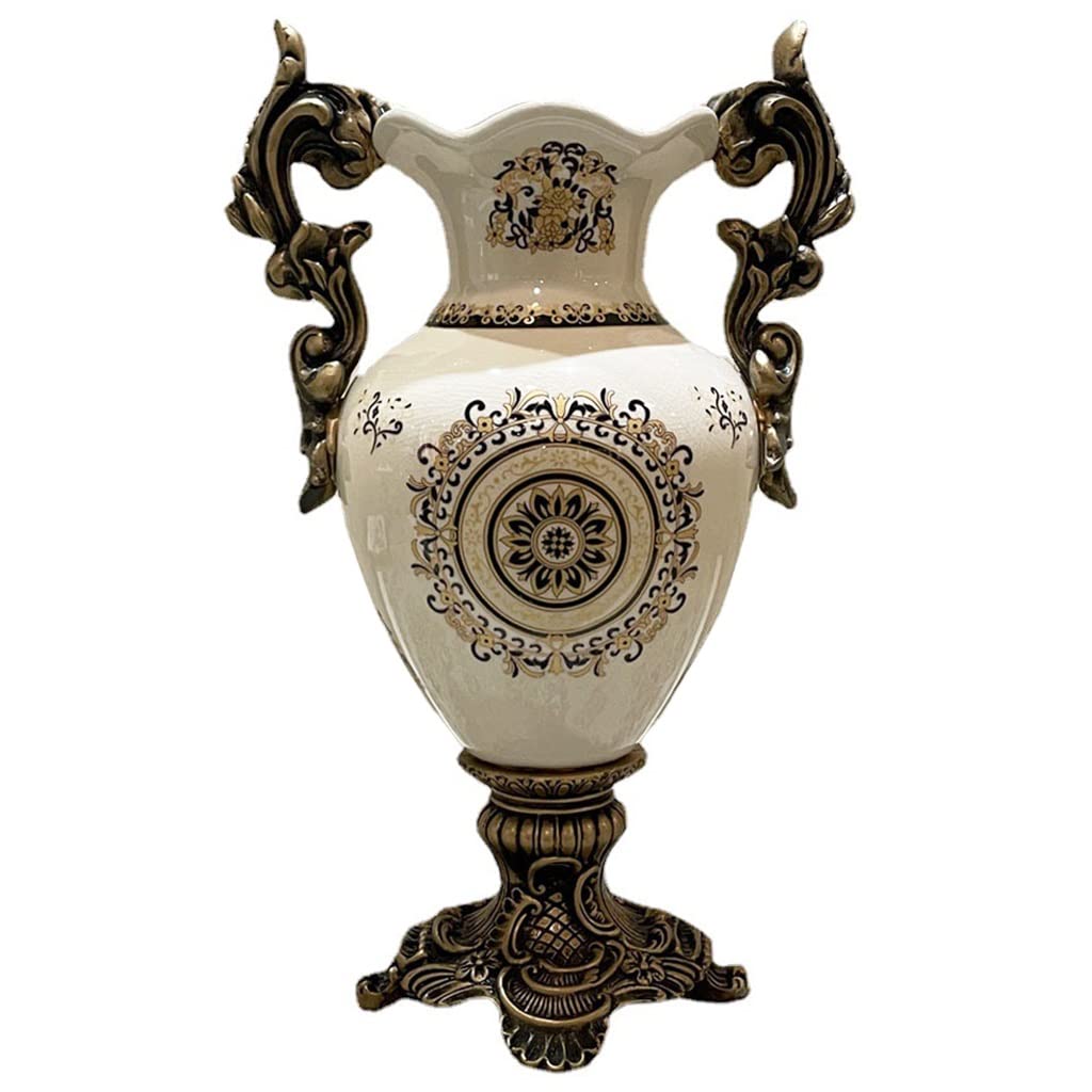 ceramic vase, Vintage Flower Vase with Resin Handle, Handmade Home Ceramics Ornaments Crafts