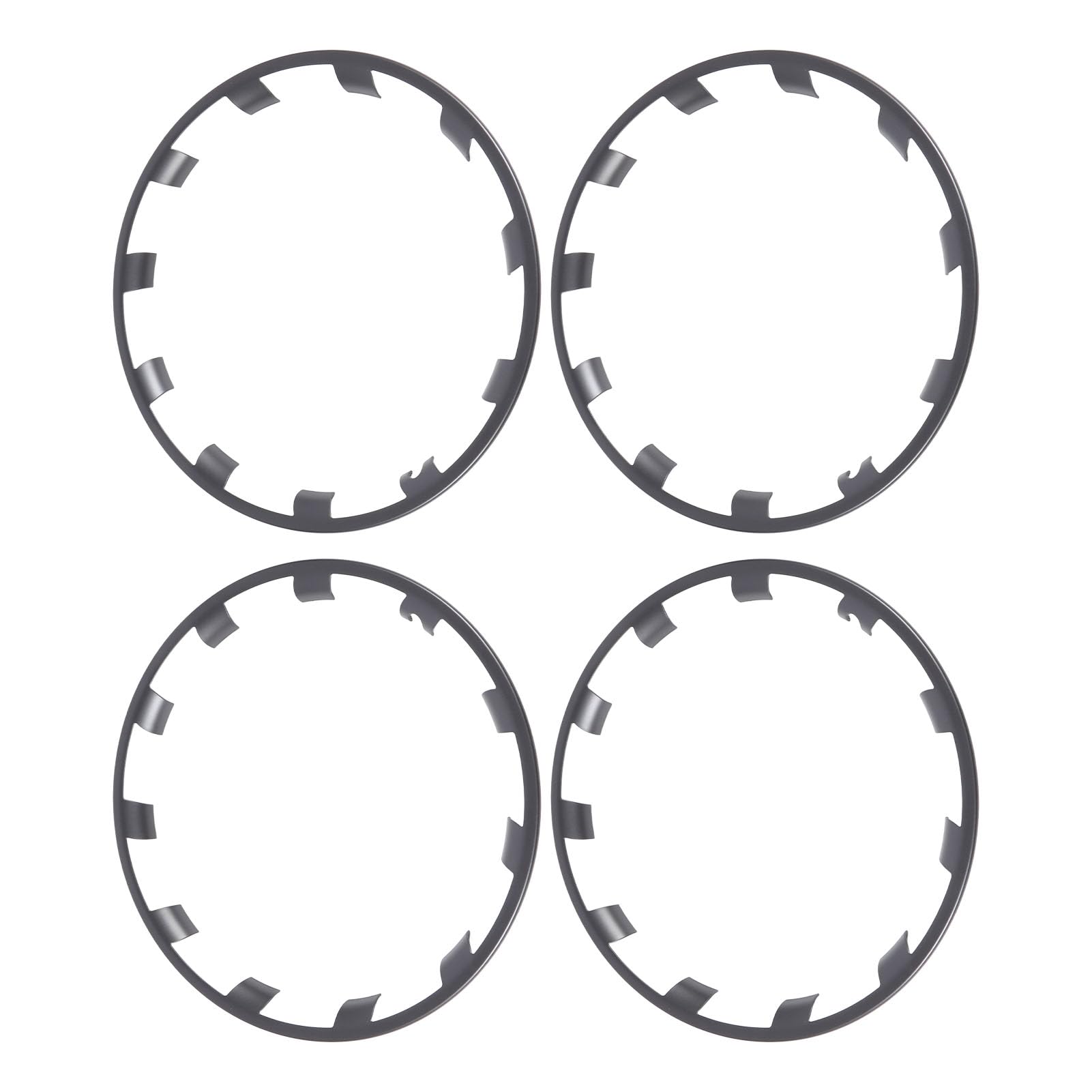 Keenso Protecteur de Jante, Kits de Protection de Jante de Roue, 4 Pièces 21 Pouces ABS PC en Plastique Anti-Rayures, Anneau de Décoration pour Roue Überturbine Spécifique (Gray)