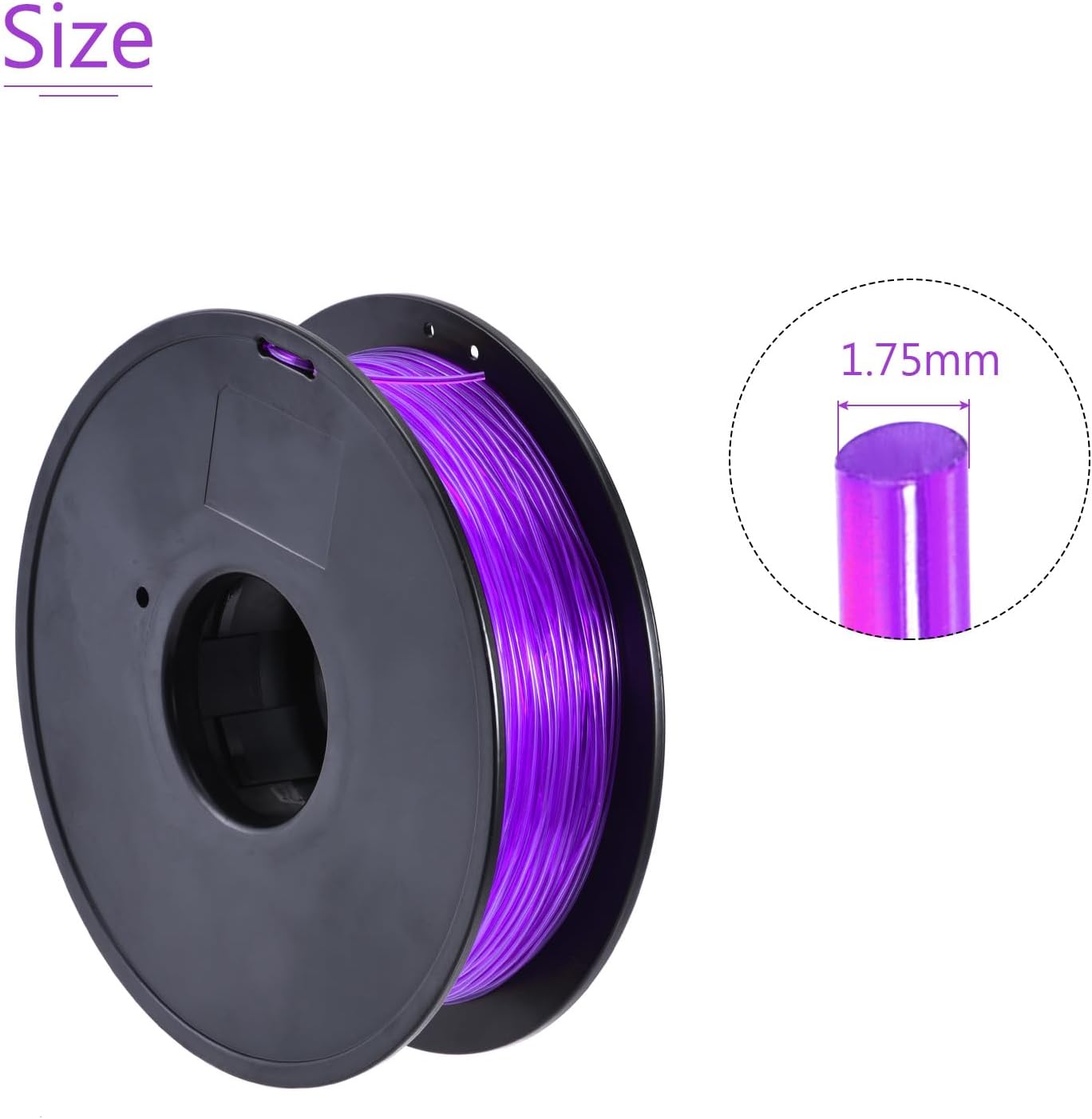 DMiotech 1.75mm 0.5KG 3D Printing Filaments TPU Refills Purple Dimensional Accuracy +/- 0.05mm for 3D Printers