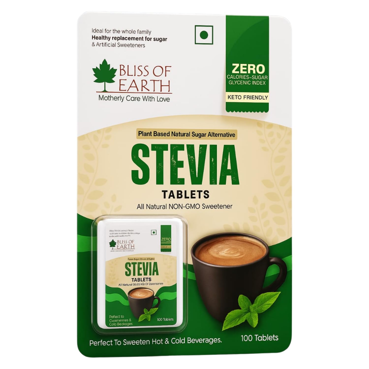 Bliss of Earth Stevia 500 Tablets Sugar free Pellets Zero Calorie Sweetener Diabetic and Keto Friendly Zero Calorie Keto Sweetener, Organic Quick Dissolve 99.8% REB-A Purity — Amazon image 12
