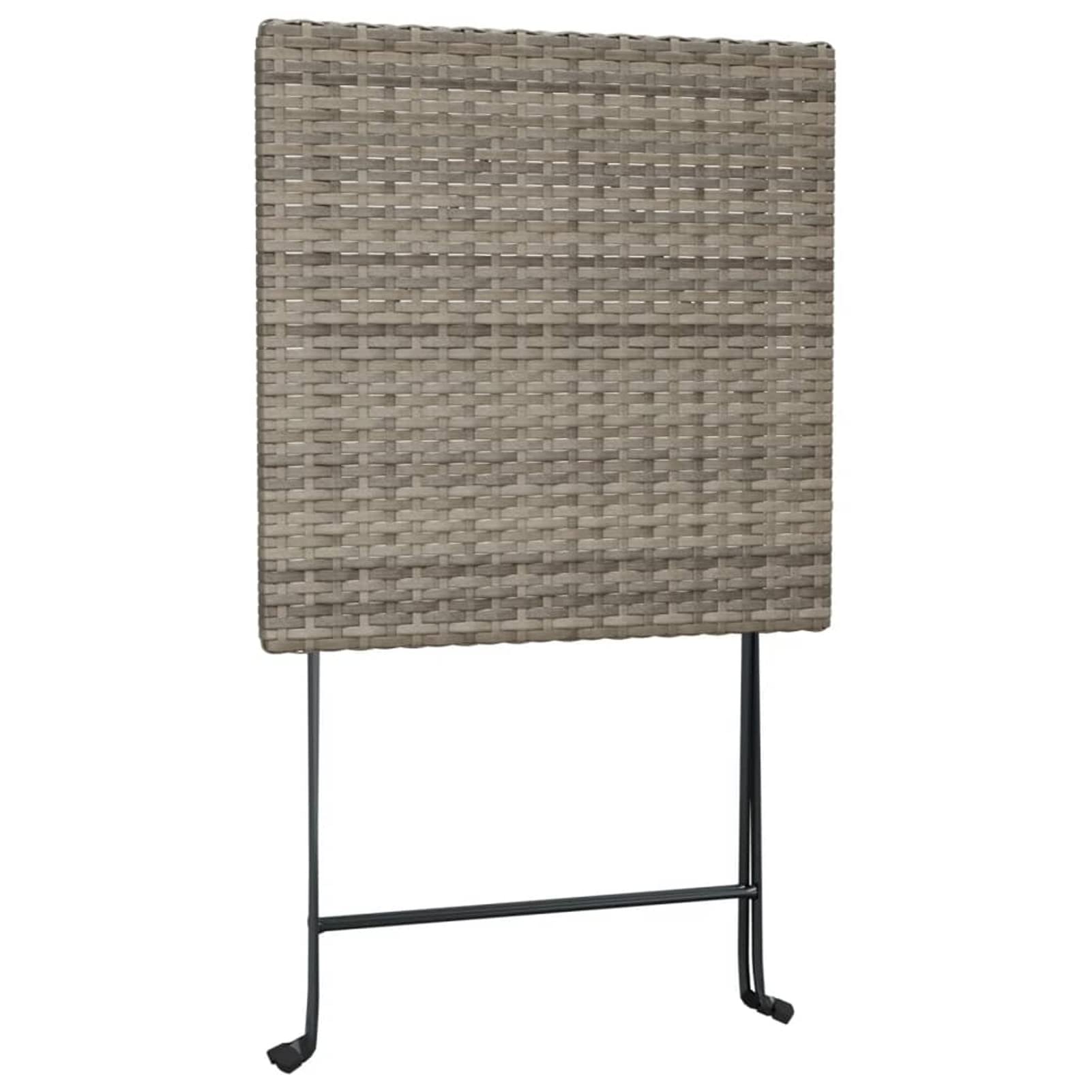 Homgoday Muebles de cafetería Plegables 3 Piezas ratán sintético Gris