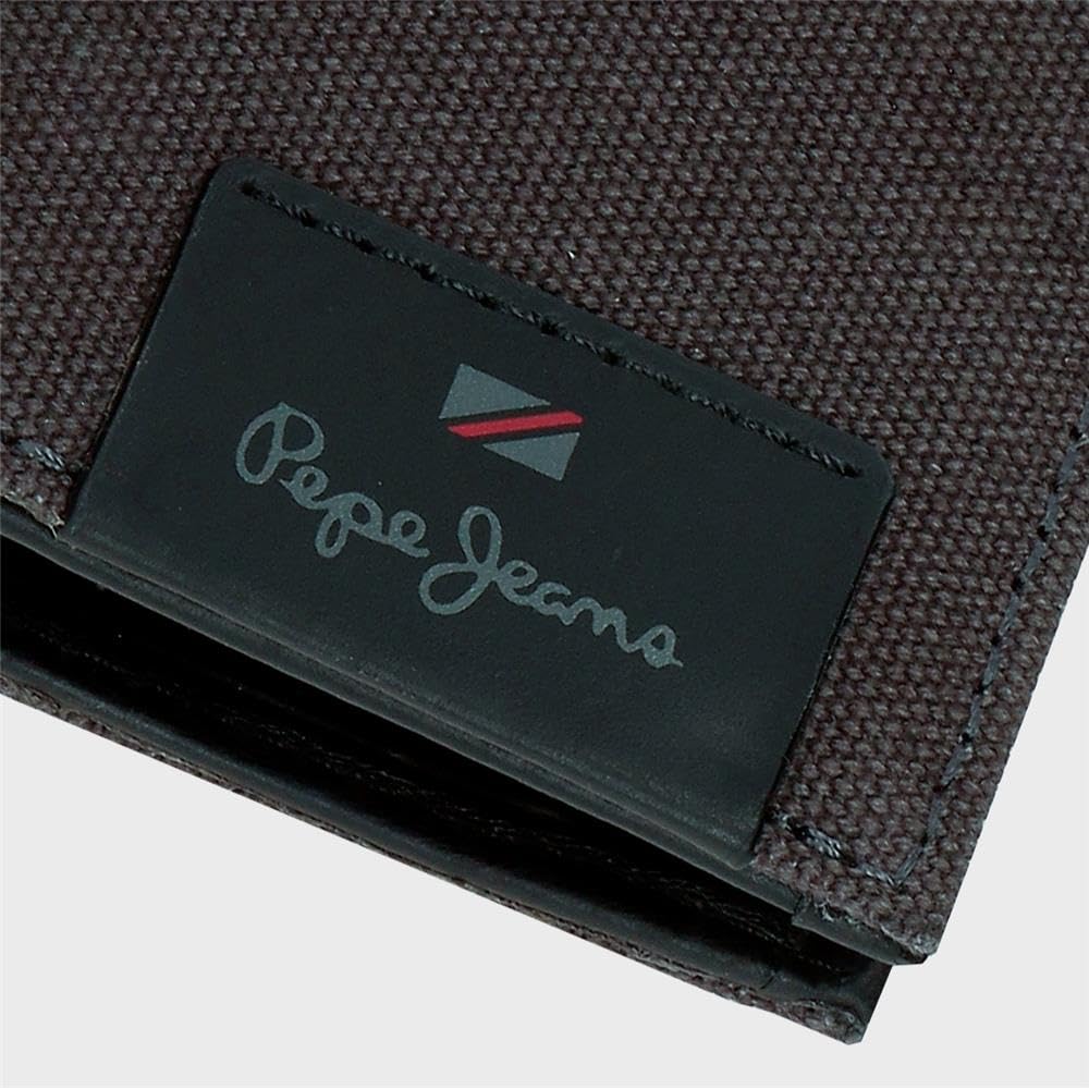 Pepe Jeans Hilltop Porte-Monnaie avec Porte-Cartes Gris 11 x 7 x 1,5 cm Cuir by Joumma Bags, Gris, Talla única, Porte-Monnaie avec Porte-Cartes