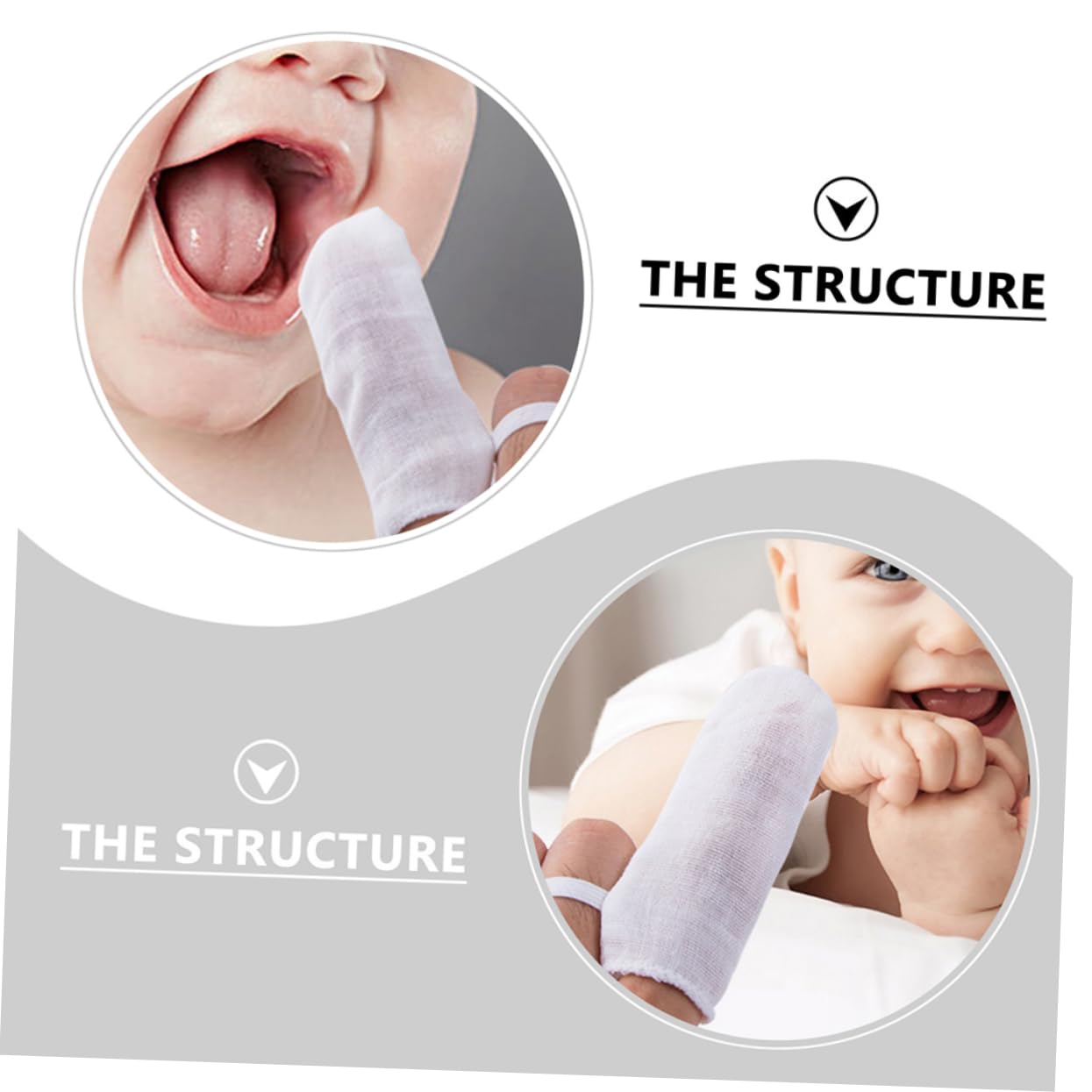 FOMIYES 3 Set Da 18 Pezzi lettino per le dita di garza spazzola per la pulizia del bagno bocca di garza per bambini spazzolino bambino Denti del bambino spazzolino in garza molare latte