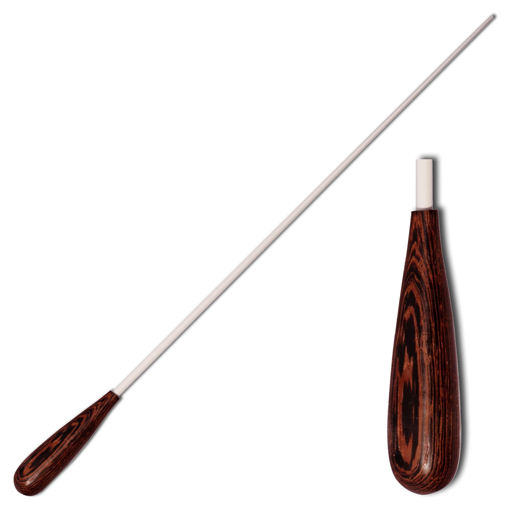 Montford Conductor's Baton, 14" with Wenge Wood Tapered Handle and White Lacquered Stick