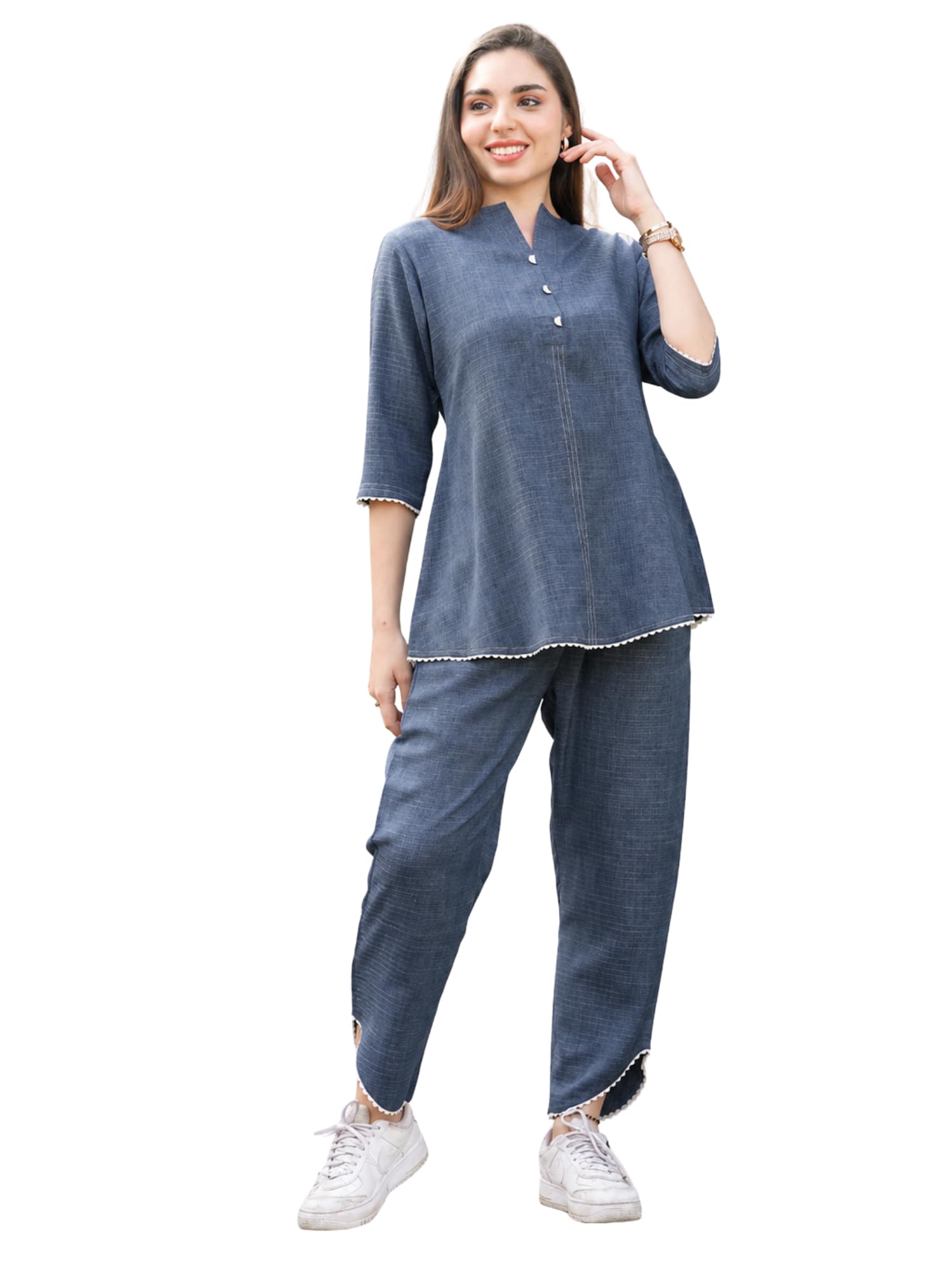 | Women's City Weaves Viscose Blended Crush Co-ord Set-picture-44