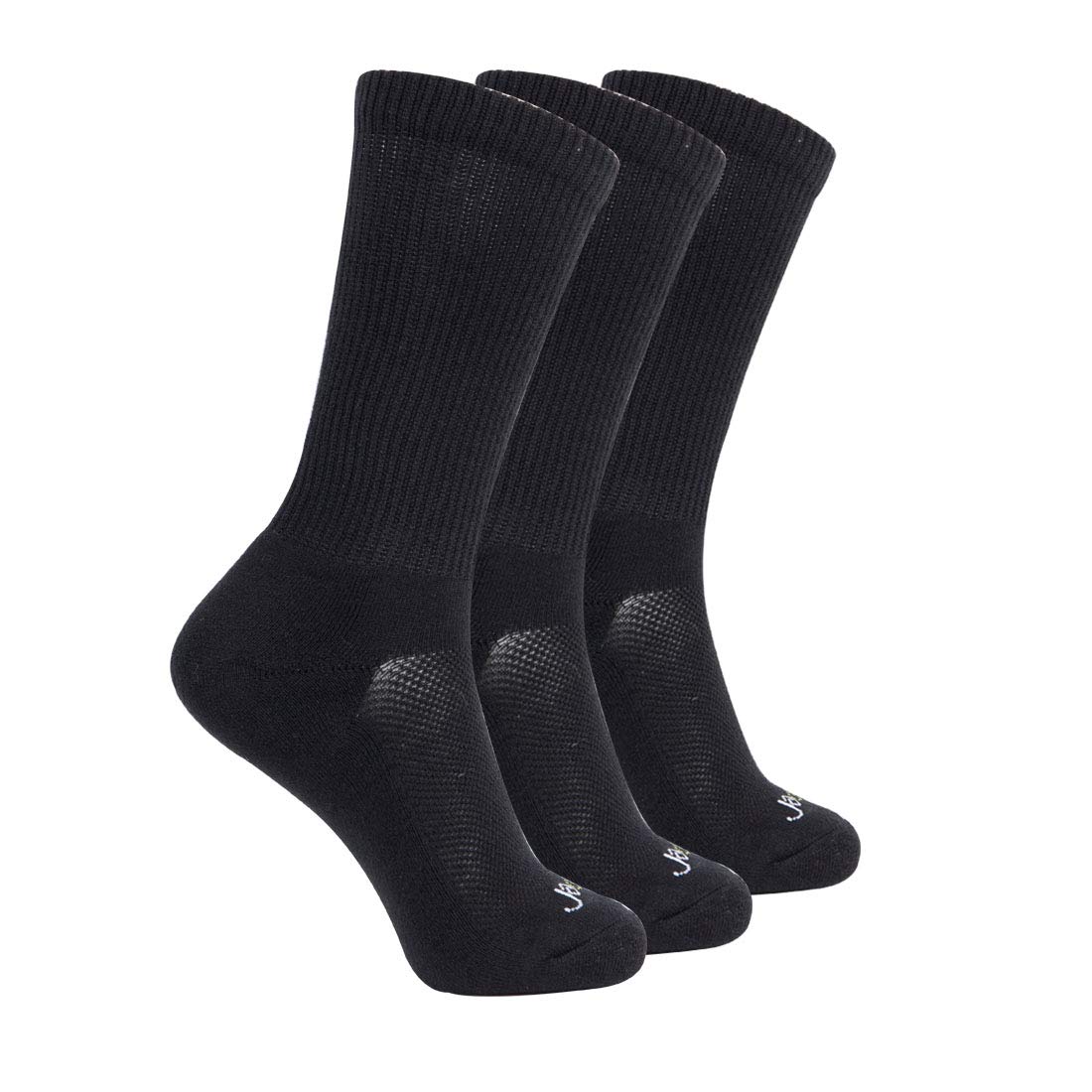 JAVIE Bamboo Diabetic Crew Socks Non-Binding Odor Resistant Merino Wool Socks Ultra Soft Cushioned for Men & Women