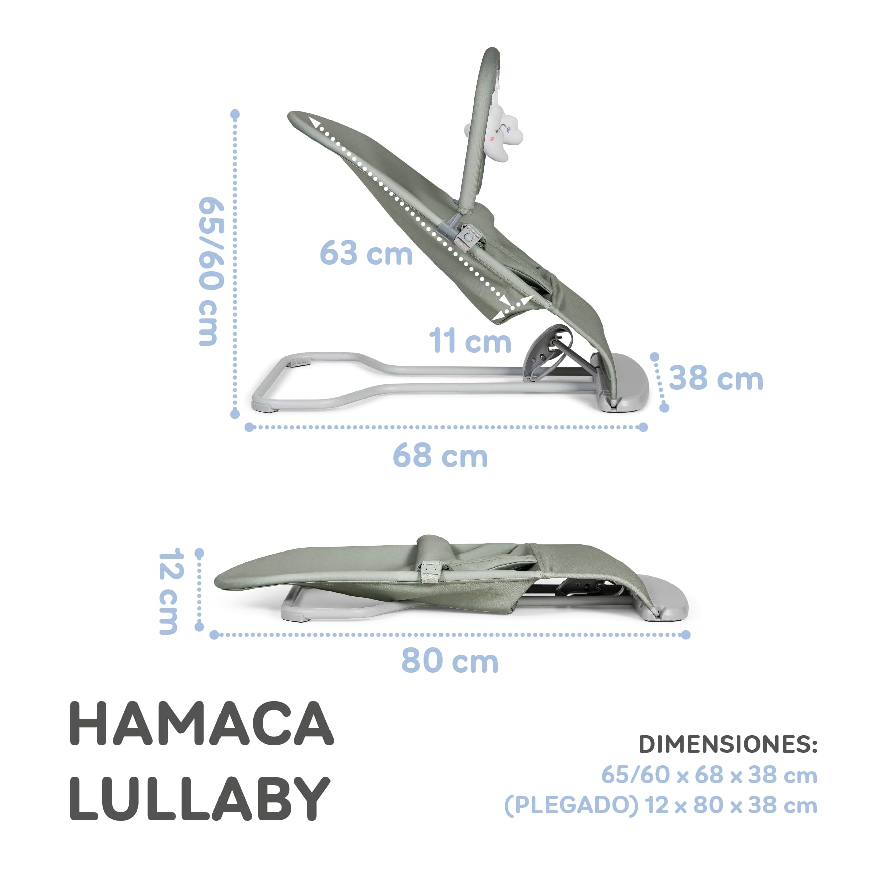 MS BabyWorld – Lullaby – Hamaca para Bebé 2 en 1 | Mecedora y Silla Reclinable | Vaivén Natural | Plegable | Arco de Juegos | Vibración Suave | Para Recién Nacidos hasta 9 kg