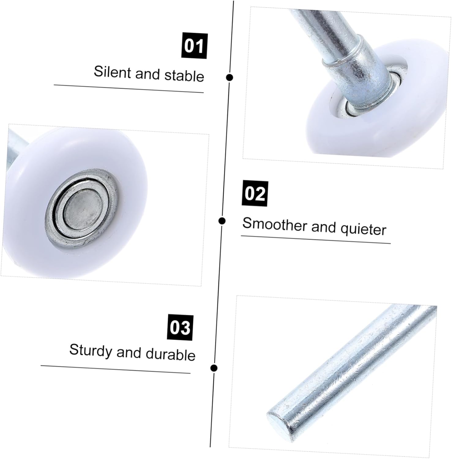 Balacoo 10Pcs Nylon Garage Door Rollers Sealed Bearings Heavy-Duty Guide Wheels for Electric Garage Doors Sturdy Replacement Parts