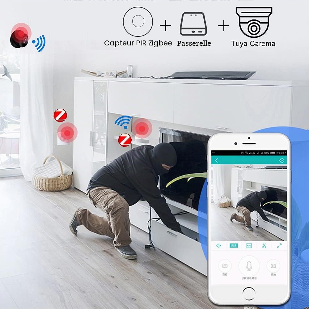 KETOTEK Passerelle Tuya WiFi ZigBee 3.0 Bluetooth Gateway Hub Sans Fil, Smart Life APP Commande, Uniquement pour Appareils Compatibles Tuya