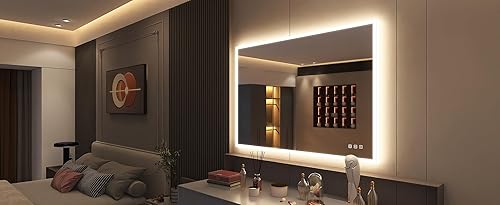 Miniatura 7 de SBAGNO - Espejo de baño LED de 40 x 28 pulgadas, para lavabo, inteligente con luces, regulable, ajustable, altavoces Bluetooth, sensores táctiles,