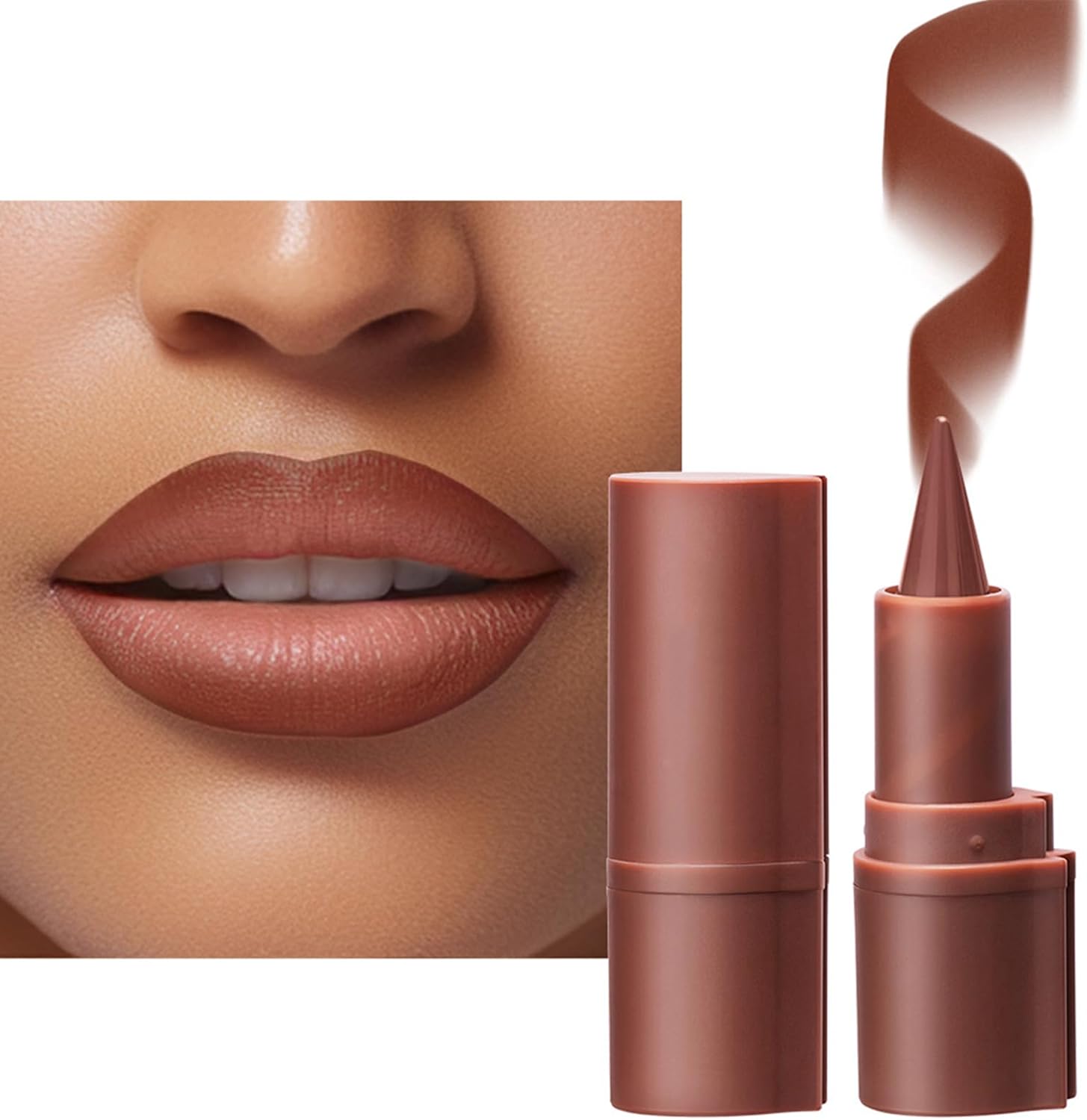 2-in-1 gradiënt lipliner en lippenstift, nauwkeurige contouren met langdurige niet-vlekkende afwerking, zes universele kleuren, inclusief melkthee