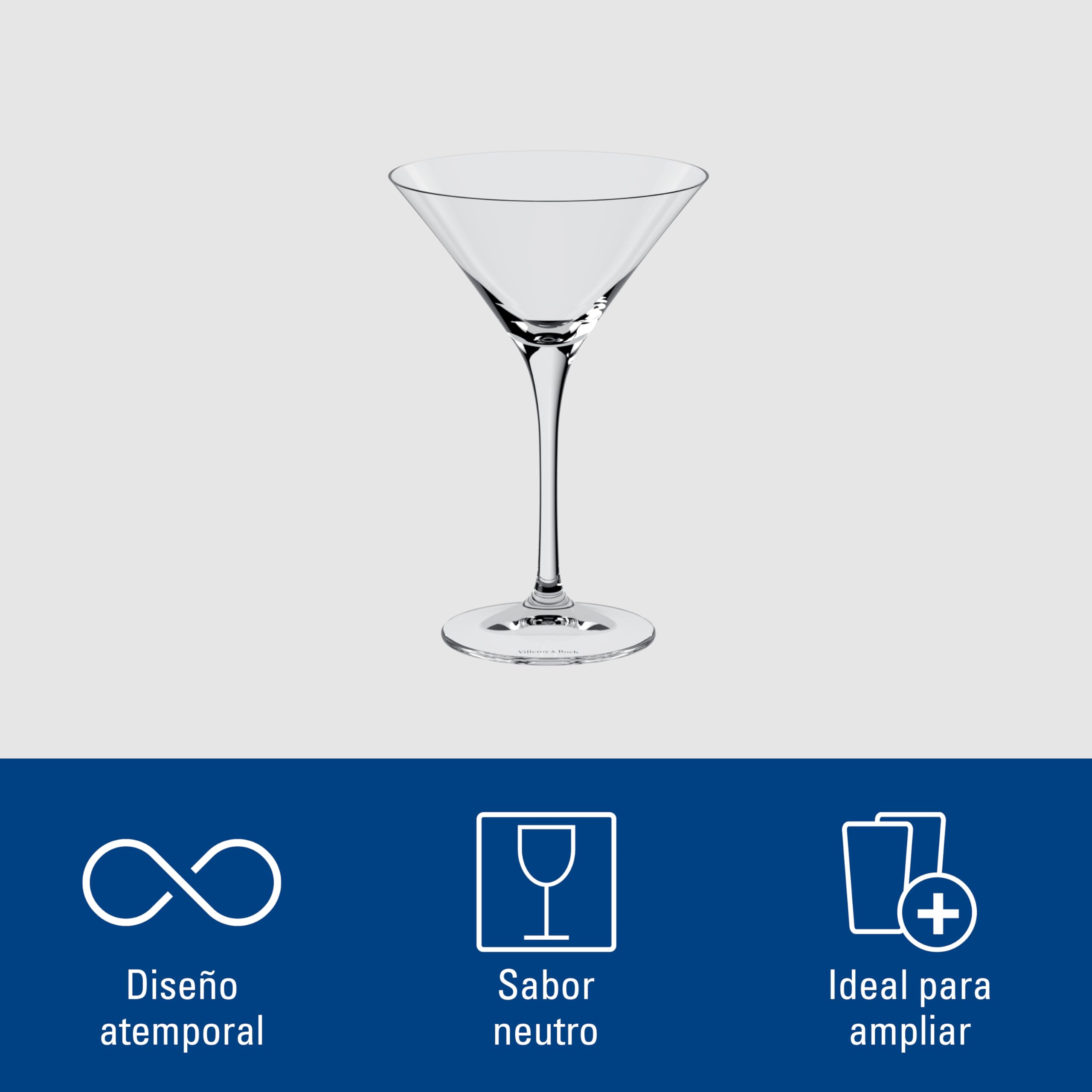 Villeroy & Boch - Purismo Copa Martini Set 2 Piezas Claro, Apto para Lavavajillas, Vaso de Cocteles, Copas de Cocktail, Vidrio de Cristal
