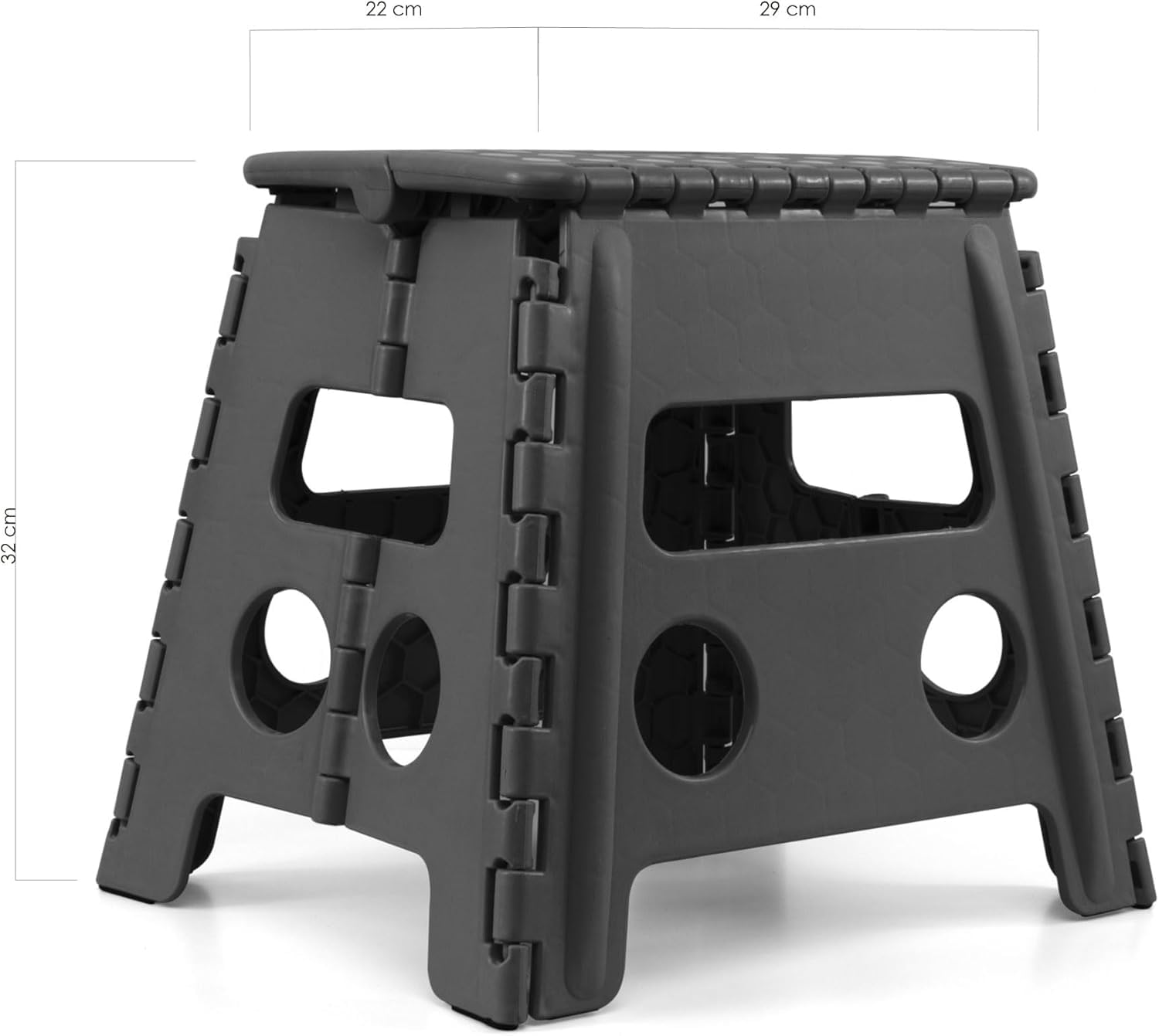 EASY SPEED Taburete Plegable,(29x22x32cm) Antideslizante Banco Plegable Portatil,Capacidad de Carga 150kg Banqueta Plegable, Hecho de Material Plástico PVC, Cocina, El Baño o El Dormitorio,Nergo - 3