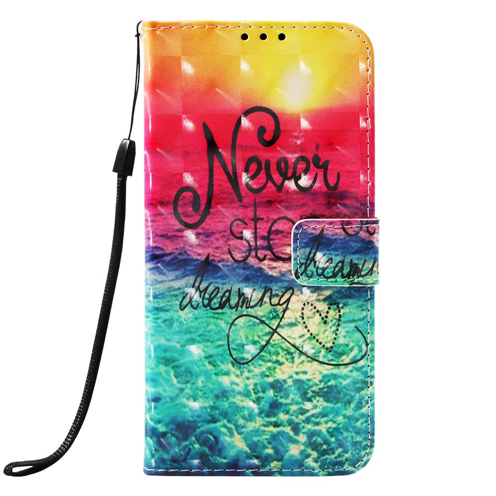 Custodia Flip COTDINFOR Per Huawei P Smart 2019 – Effetto 3D Teschio E Fiore, Pelle PU Con Porta Carte E Supporto