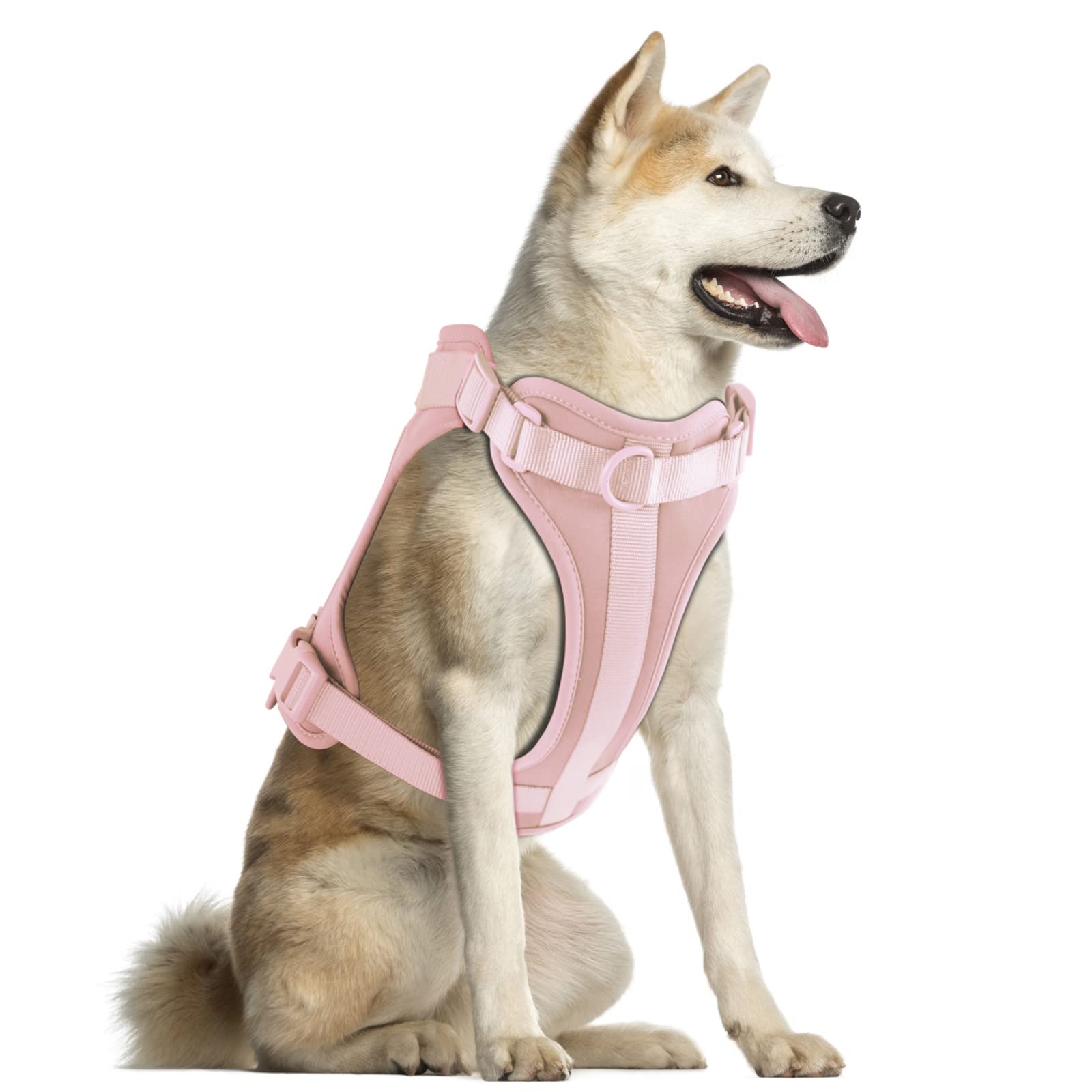 Wisedog Pettorina leggera per cani con cuscino morbido e confortevole, rete traspirante, per cani di piccola taglia media e grande (collo: 41-53 cm; busto: 61-97 cm), rosa Gossamer