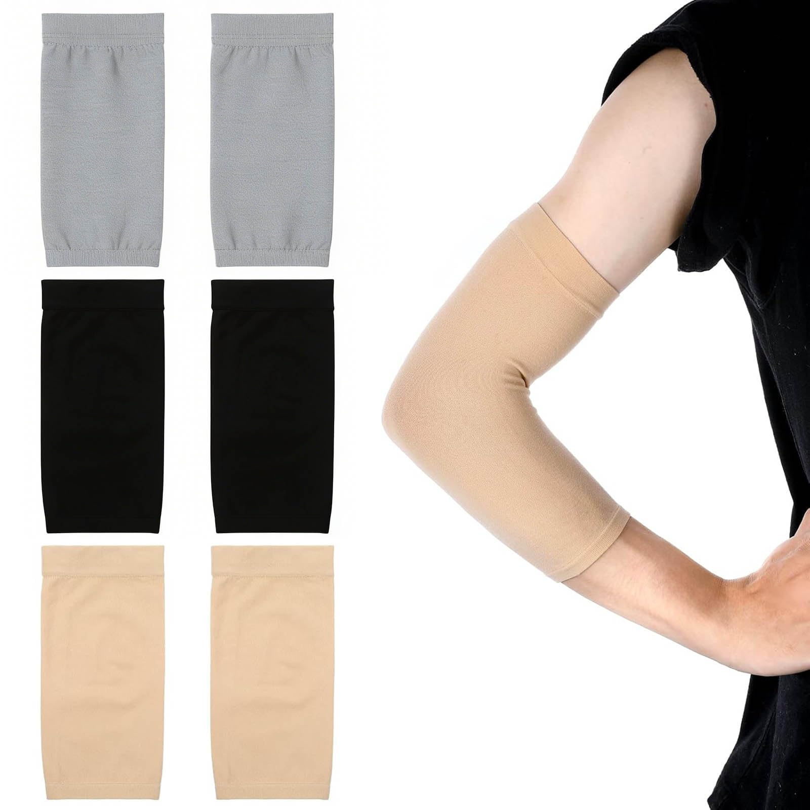 Manicotti copritatuaggi 3 paia maniche coprenti braccio unisex 20x7 cm traspiranti leggere per uomo donna sport lavoro occasioni formali