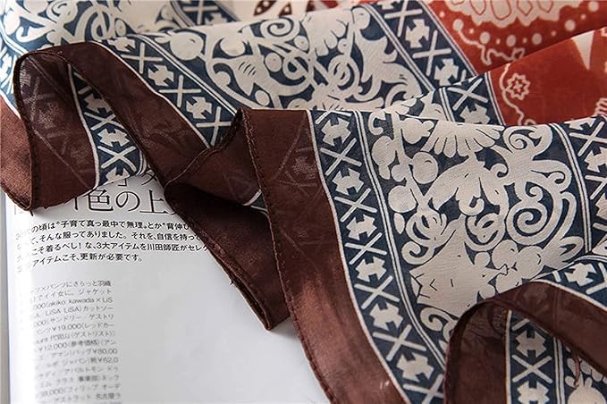 Image of Floral Printed Silk stole | silk Scarf for Women | stylish silk stole for women | Soft Lightweight Stole, Shawl & Neck Wrap | Scarf for Wedding, Party, Travel & Casual Wear