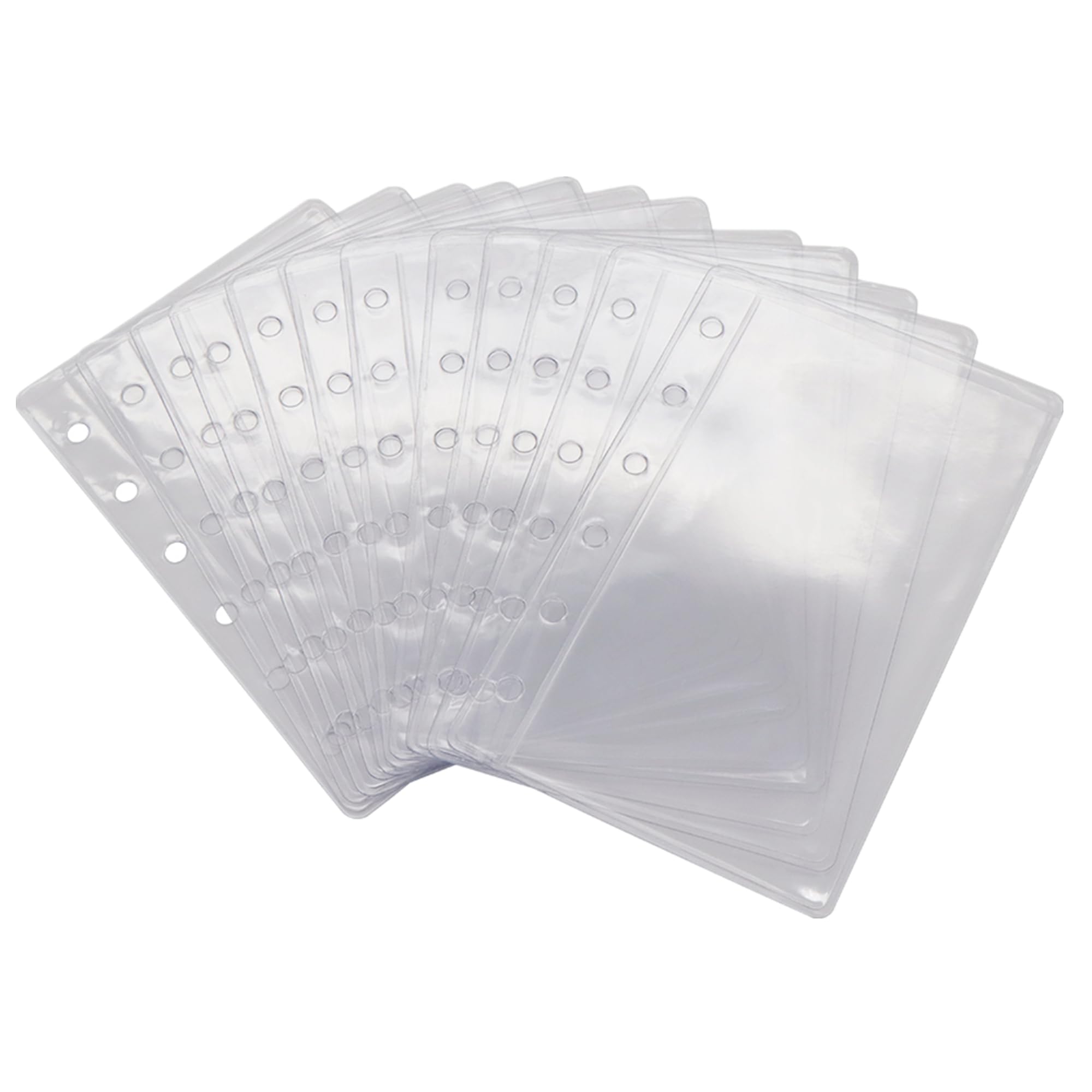Mogoostry 12 Pack A7 Size Clear Sheet Protectors 2.6 x 4.8 Inch Plastic Sleeves Page Protectors Top Loading Paper Protector for 6 Ring Binders, Acid-Free, Archival Safe for Documents and Photos