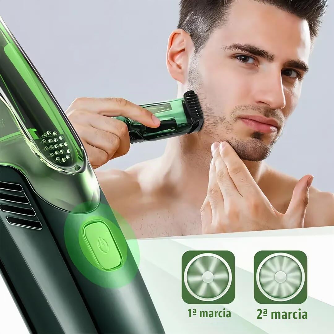 Tagliacapelli per uomo, aspirazione automatica dei peli, set da barbiere professionale premium con display digitale LCD, silenzioso e impermeabile