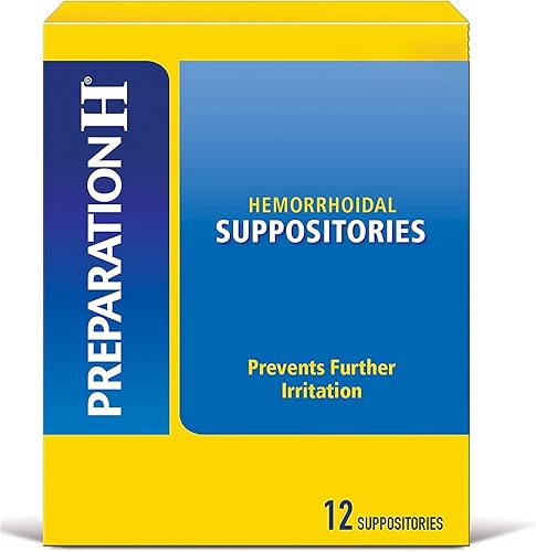 Preparación H hemorrhoidal suppositories12ct pack de 3