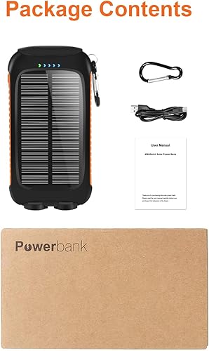 Miniatura 8 de Banco de energía solar, cargador solar, 38800 mAh, cargador portátil para exteriores, paquete de batería externa de 5 V3.1 A, puertos tipo C con