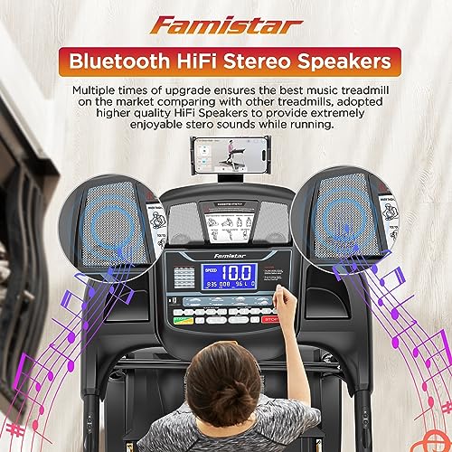 Image of 5HP Foldable Treadmill w / 300lb Capacity, 15% Auto Incline Treadmill, Smart APP w /Training Course