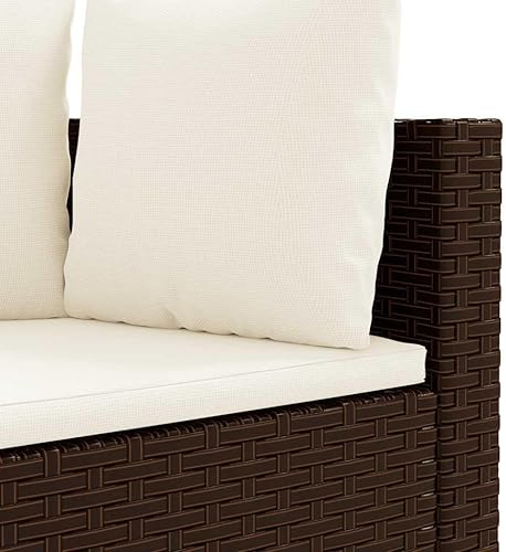 Miniatura 6 de Modern Brown and Cream 4-Piece Patio Sofa Set with Modular Design and Weather-Resistant Poly Rattan for Outdoor Seating and Relaxation, Includes